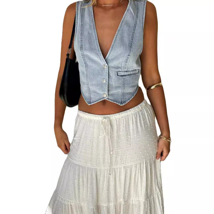 Damen Jeans-Weste mit schmaler Passform und modernem Schnitt Echo Archiv