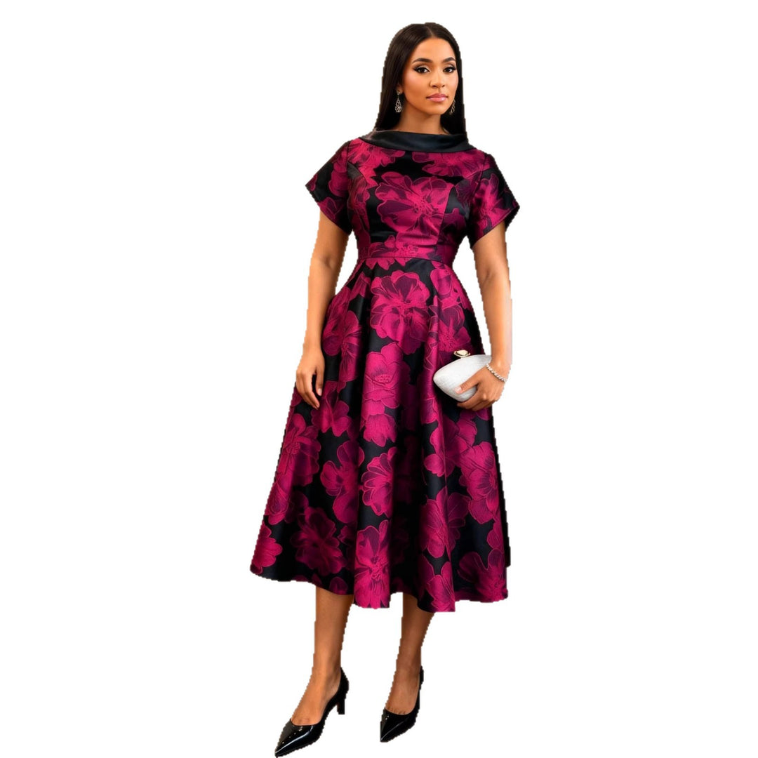 Damen Elegantes Midikleid mit floralem Design und strukturiertem Oberteil Echo Archiv