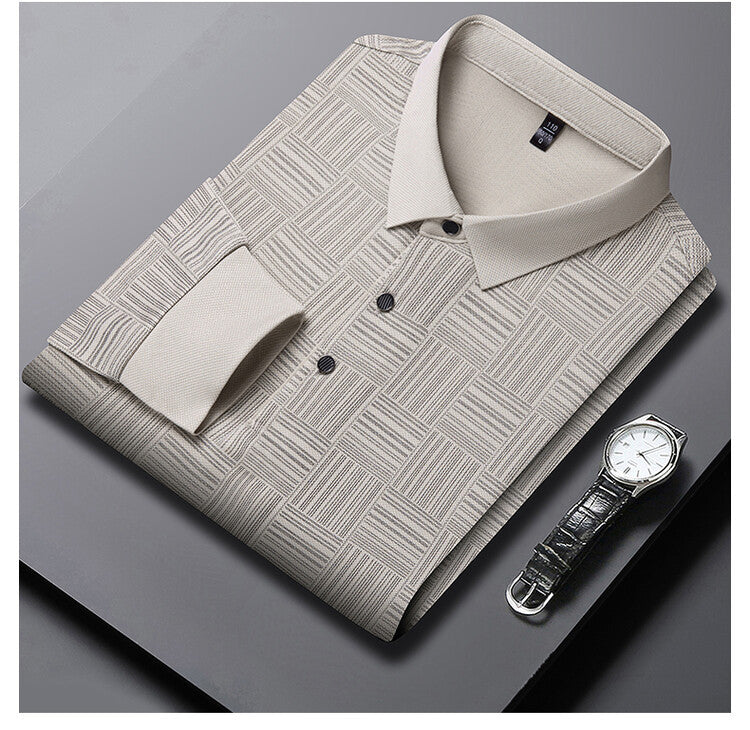 Herren elegantes und atmungsaktives Hemd mit strukturiertem Design Echoarchiv