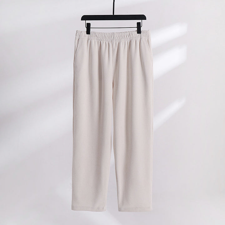 Damen Cordhose mit elastischem Bund weitem Bein und Eingrifftaschen Echoarchiv