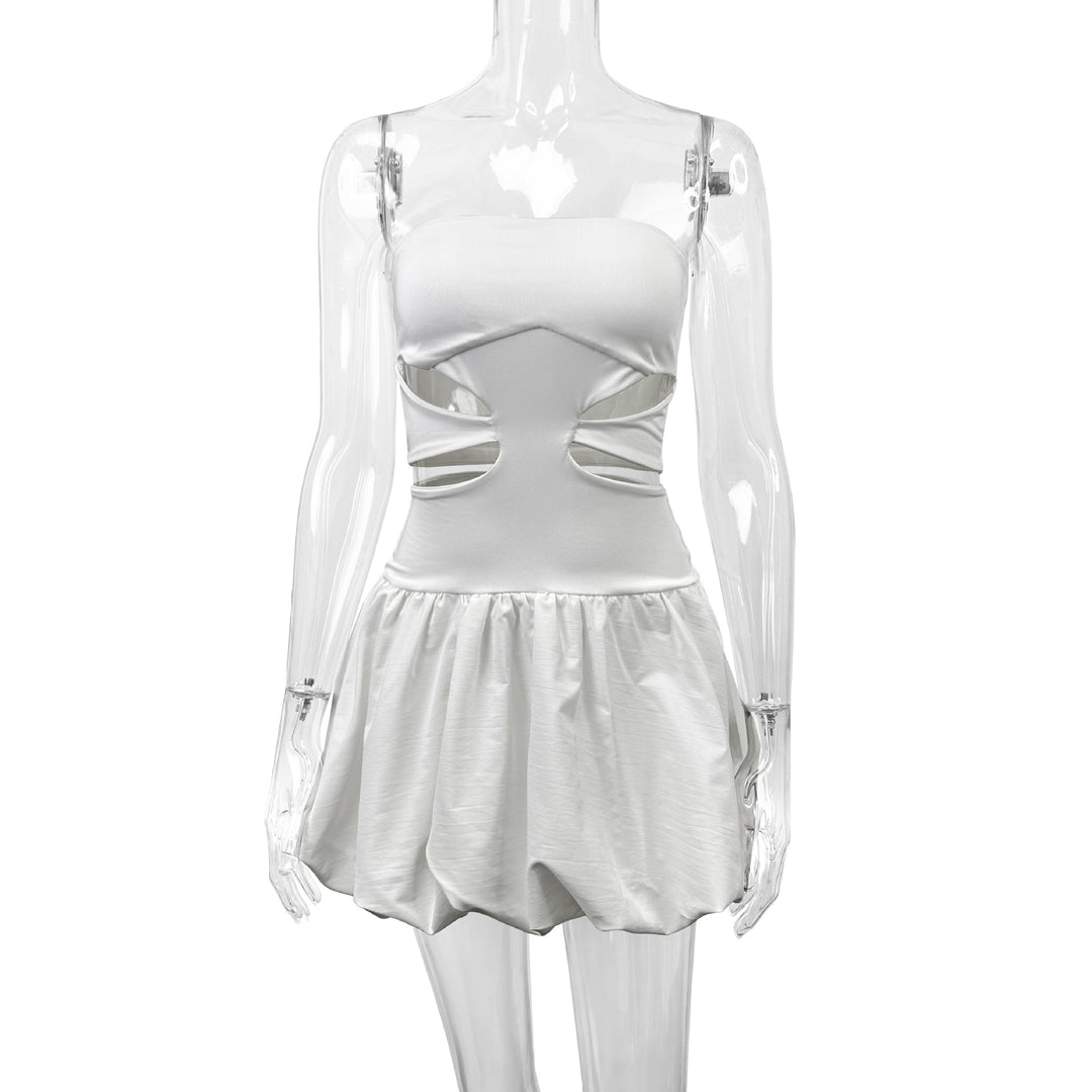 Damen Bandeau Mini Kleid mit Cut-Out-Details und voluminösem Rock Echo Archiv