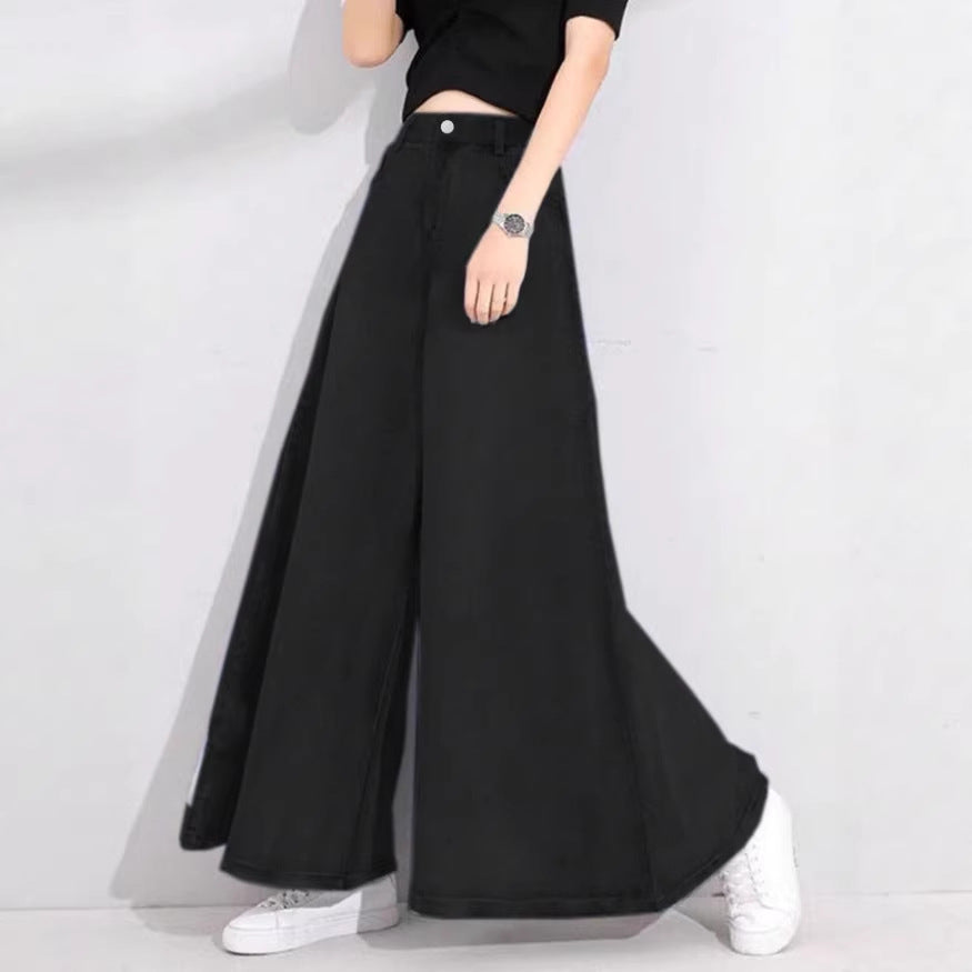 Damen Hochtaillierte Palazzo-Jeans mit extra weitem Bein und fließendem Denim Echo Archiv