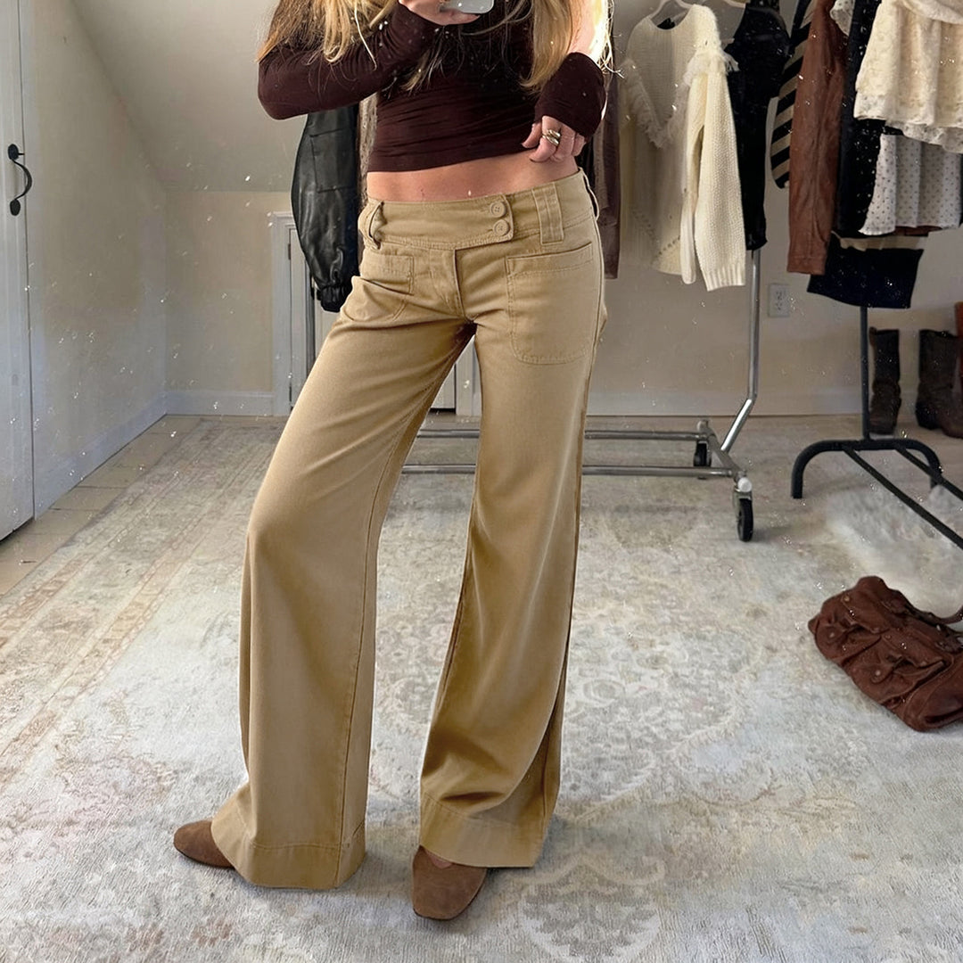 Damen weite Baumwollhose mit eleganter Schnittführung und praktischen Taschen Echo Archiv
