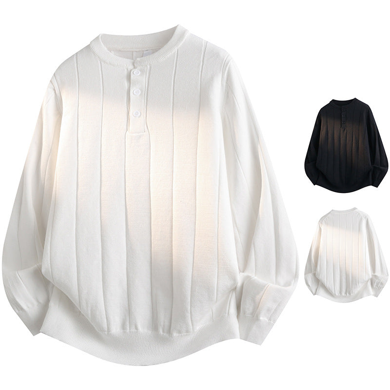 Damen Verspielter Langarm Henley-Pullover Echoarchiv