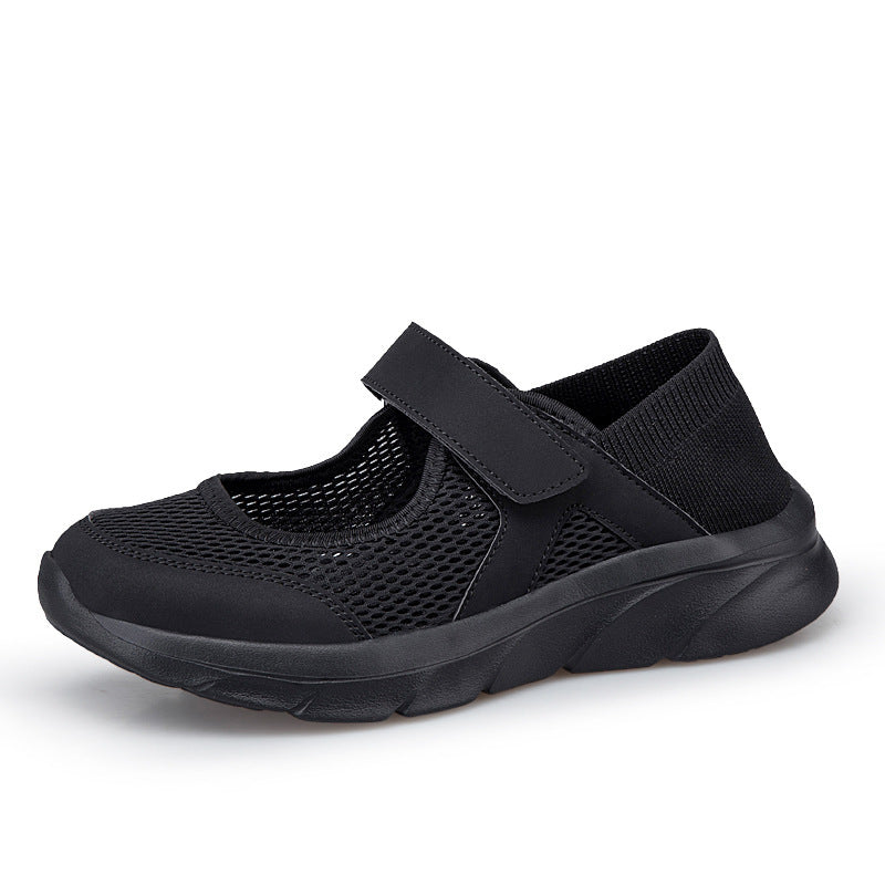 Damen nan Komfort-Riemchen-Sneaker mit Klettverschluss nahtlosem Strickschaft und dämpfender Leichtsohle Echo Archiv