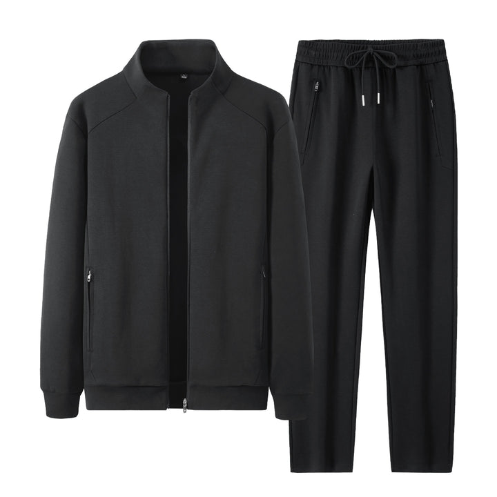 Herren Zweiteiliges minimalistisches Jogging‑Set mit Stehkragen, Zwei-Wege‑Reißverschluss & Reißverschlusstaschen Echoarchiv