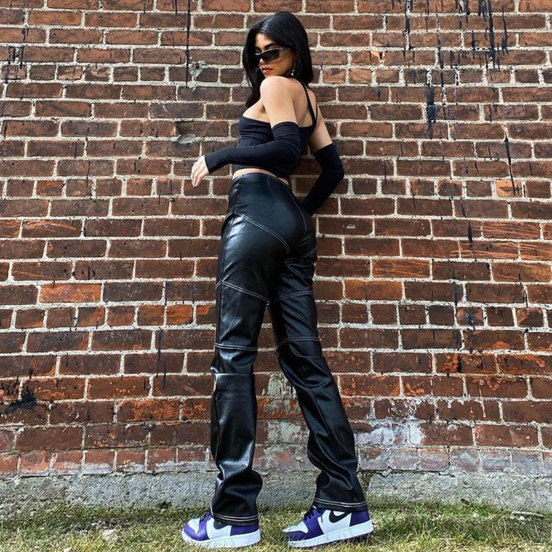 Damen Asymmetrisches Crop-Top mit langen Ärmeln Echo Archiv