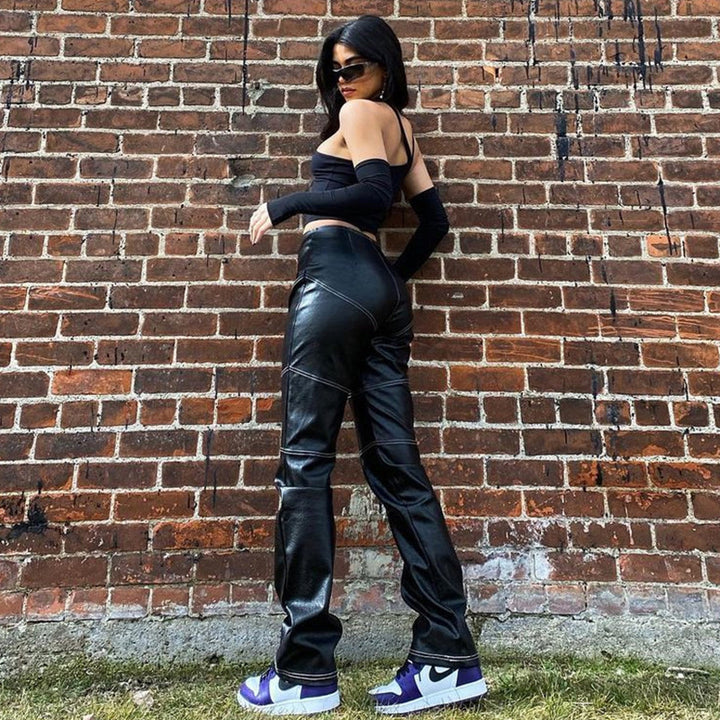 Damen Asymmetrisches Crop-Top mit langen Ärmeln Echo Archiv