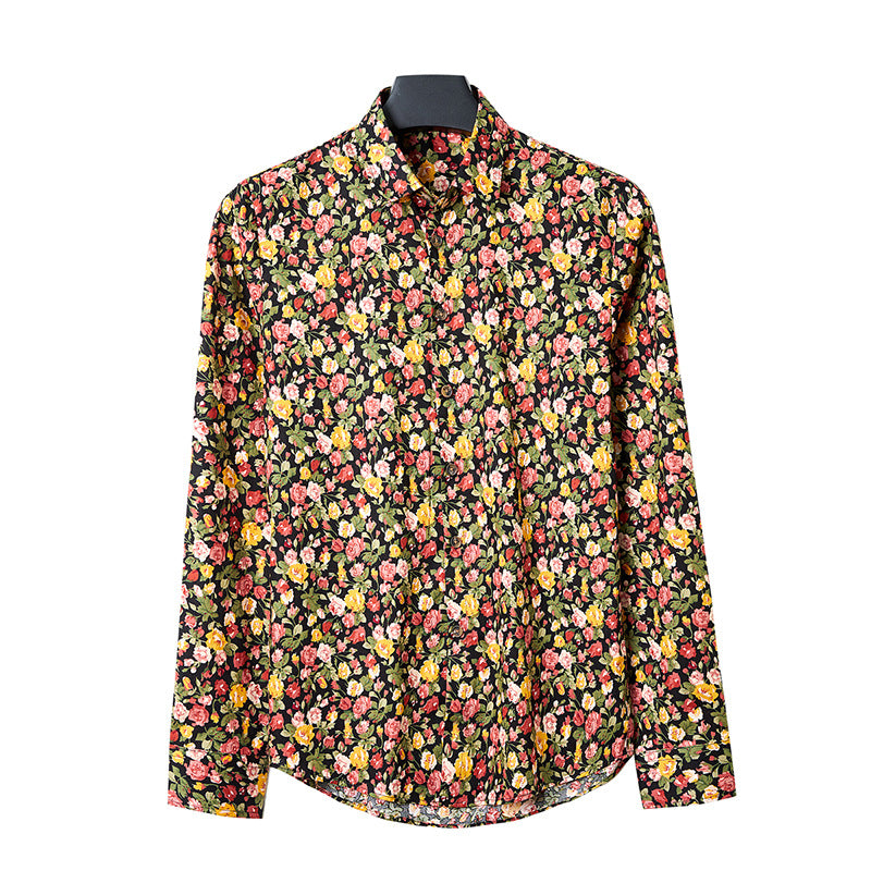 Herren Langarmhemd Tropischer Blattprint – Arvello