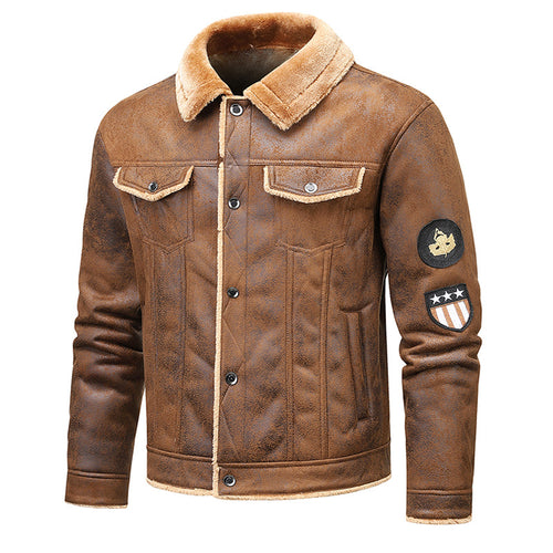 Herren modische Jacke mit gestepptem Design und Applikationen Echoarchiv