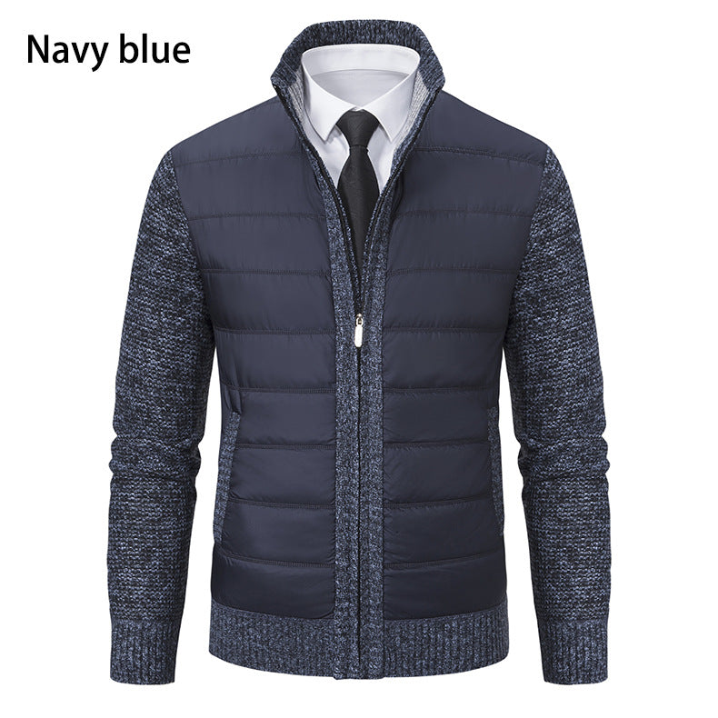 Herren nan gesteppte Hybrid-Strickjacke mit Stehkragen Reißverschluss und Eingrifftaschen Echo Archiv