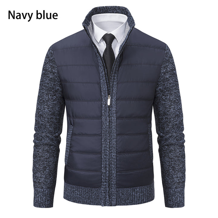 Herren nan gesteppte Hybrid-Strickjacke mit Stehkragen Reißverschluss und Eingrifftaschen Echo Archiv