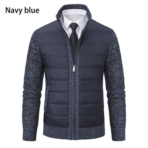 Herren nan gesteppte Hybrid-Strickjacke mit Stehkragen Reißverschluss und Eingrifftaschen Echo Archiv