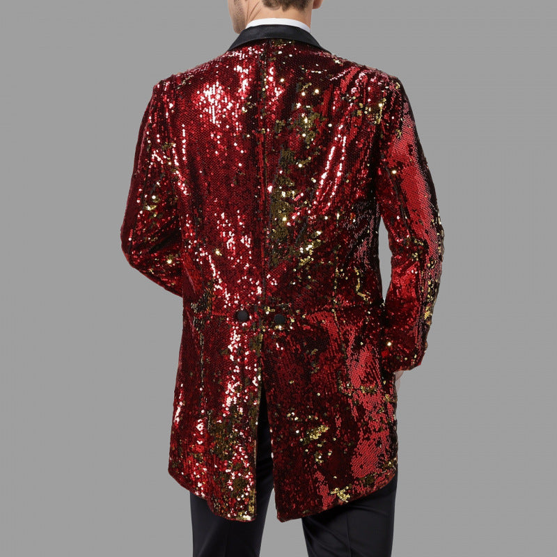 Herren Funkelnder Pailletten-Blazer Echoarchiv