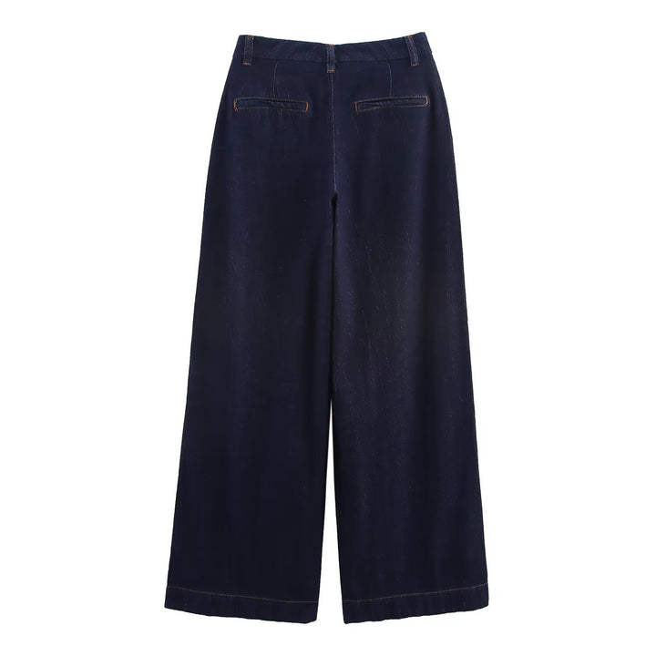 Damen weite Jeanshose mit eleganter Taillierung und seitlichen Eingrifftaschen Echo Archiv