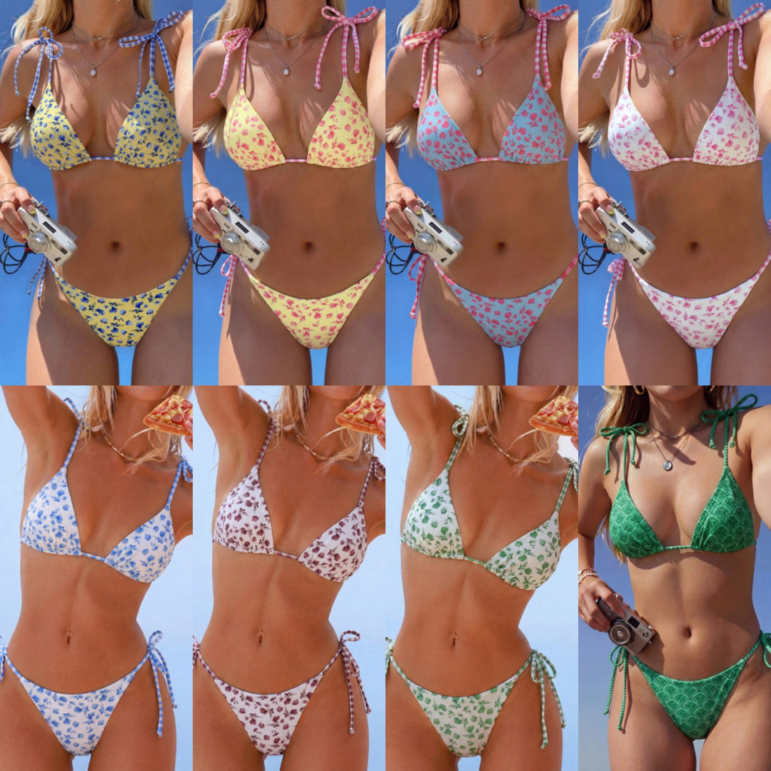 Damen Triangel-Bikini mit verspieltem Blütenmuster Echo Archiv