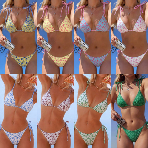 Damen Triangel-Bikini mit verspieltem Blütenmuster Echo Archiv