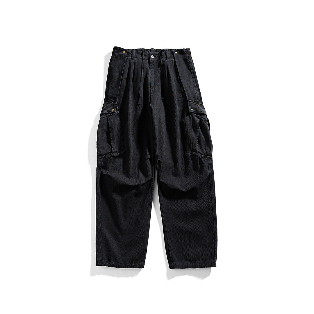 Herren Cargo-Hose mit Kordelbund, weitem Schnitt und Mehrfachtaschen Echo Archiv