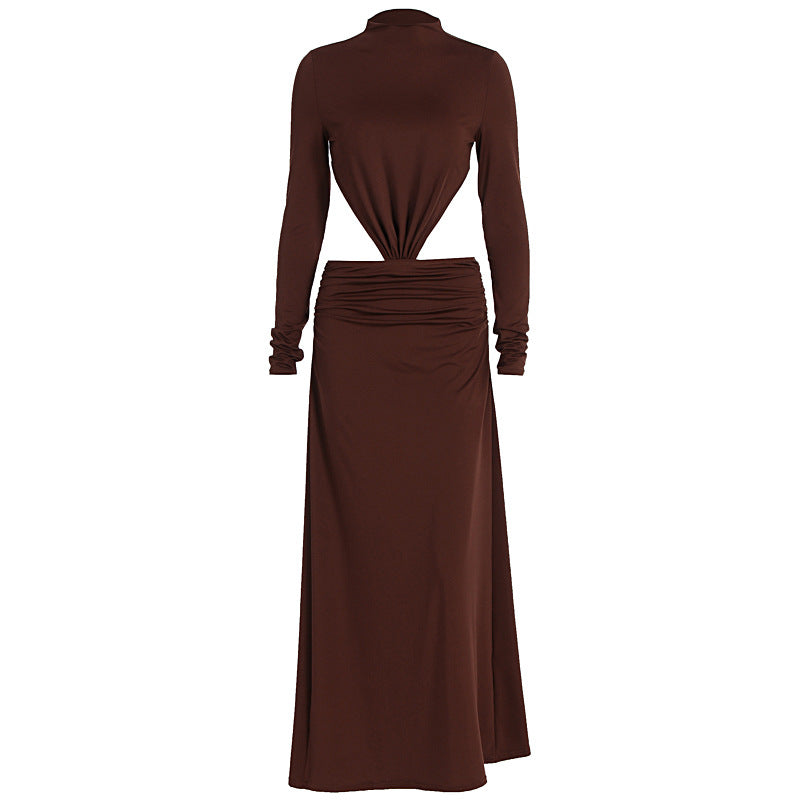 Damen Elegantes Wickelkleid mit langen Ärmeln und Raffungen Echo Archiv