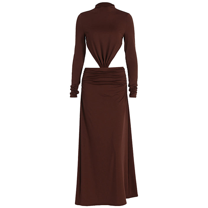 Damen Elegantes Wickelkleid mit langen Ärmeln und Raffungen Echo Archiv