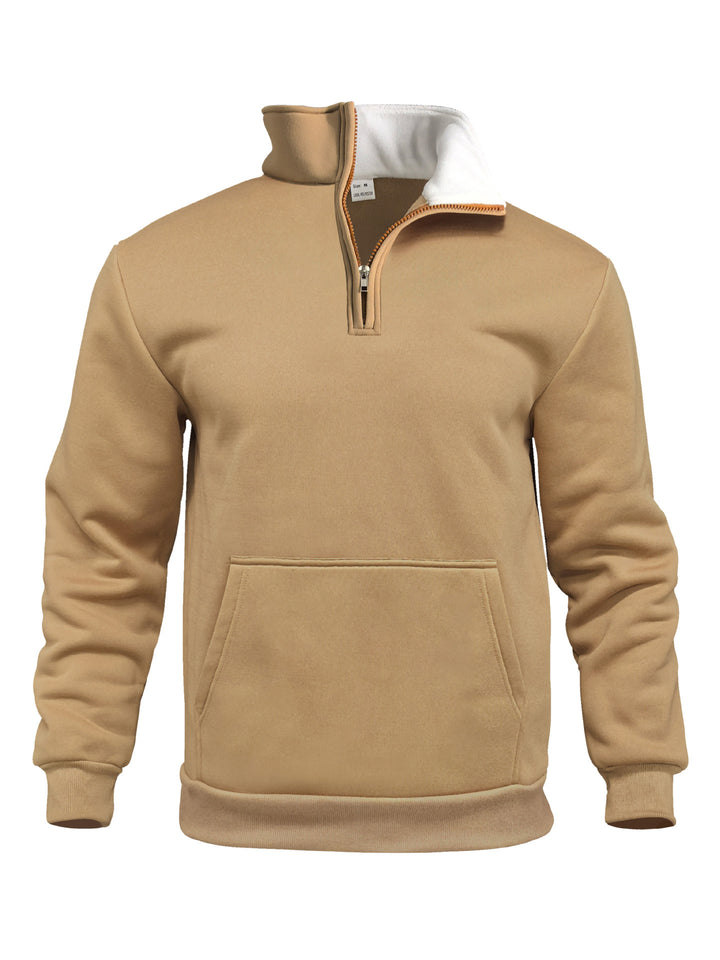 Herren sportlicher Kapuzenpullover mit halbem Reißverschluss und praktischer Kängurutasche Echoarchiv