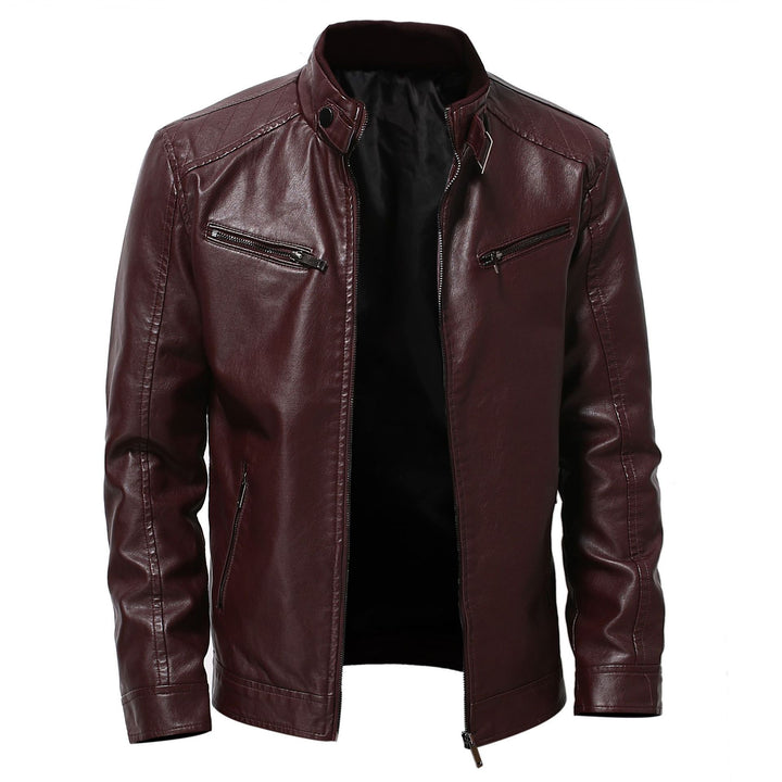 Herren stylische Kunstleder-Motorradjacke im Biker-Stil Echoarchiv