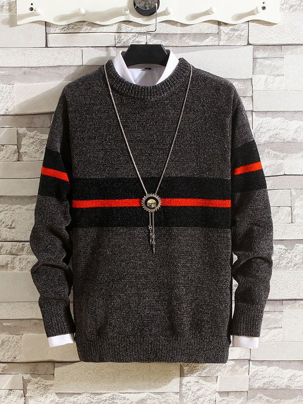 Herren modischer Pullover mit gestreiftem Design und hohem Komfort Echoarchiv