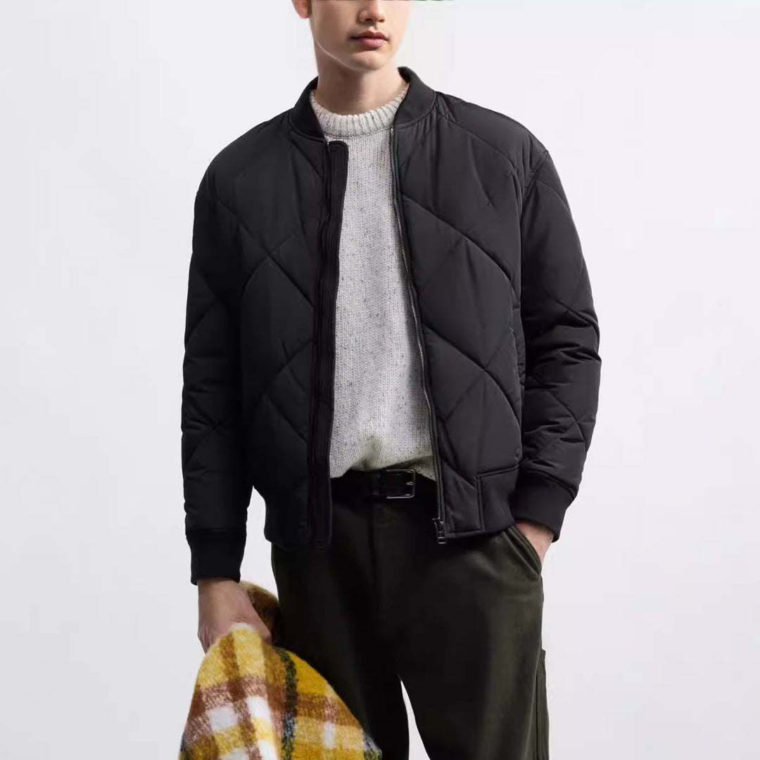 Herren gesteppte Freizeitjacke mit sportlichem Schnitt und seitlichen Taschen Hedi-Mode