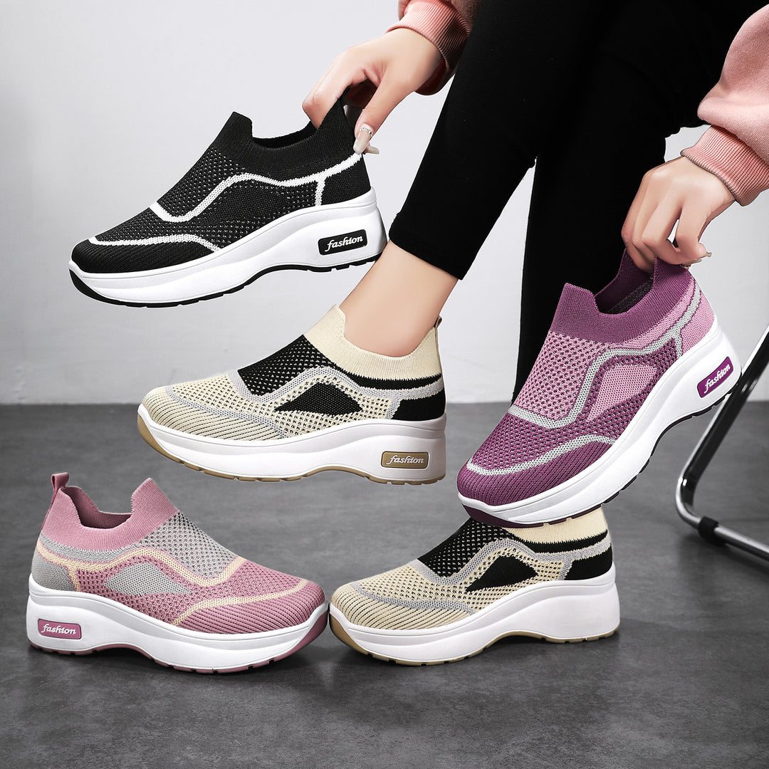 Damen nan ultraleichter Strick-Slip-On mit ergonomischer Keilsohle und herausnehmbarem Komforteinlagenfach Echo Archiv