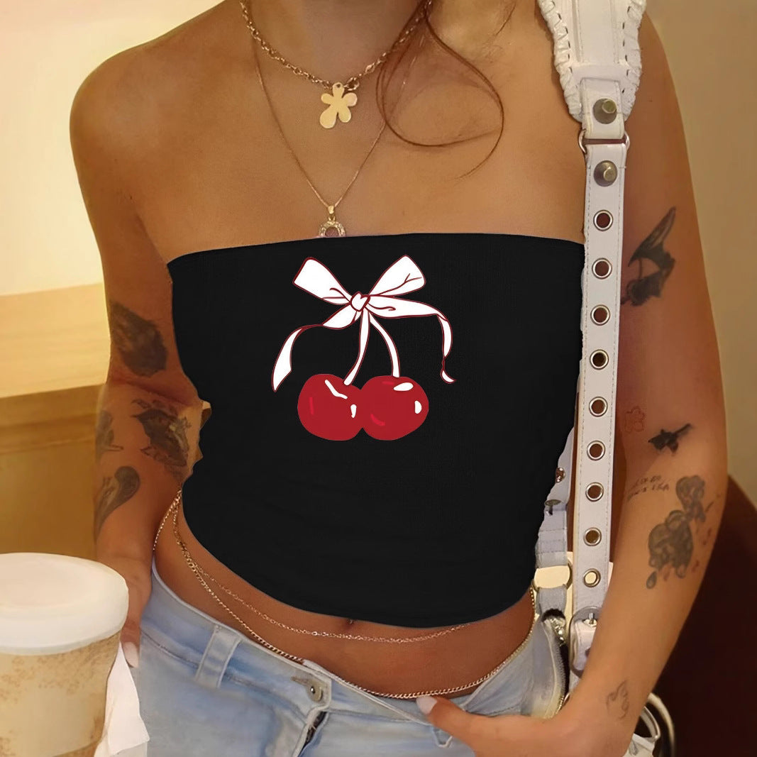 Damen Bandeau-Top mit elegantem Spitzenbandmotiv Echo Archiv