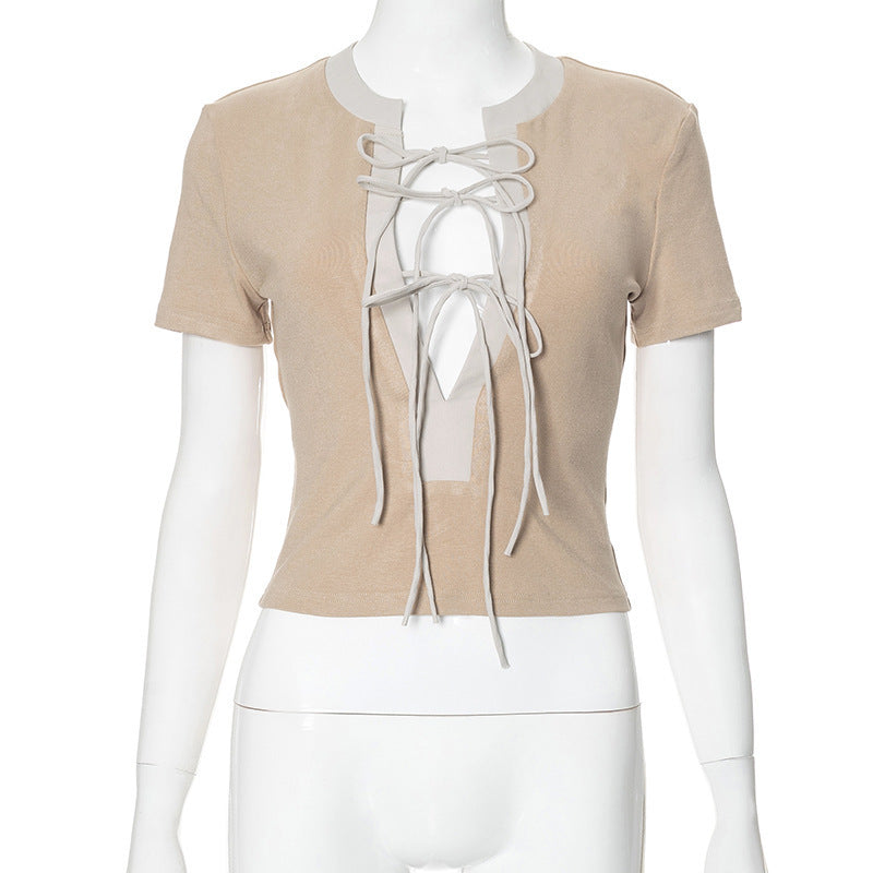 Damen elegantes Crop-Top mit raffiniertem Schnürdesign Echo Archiv