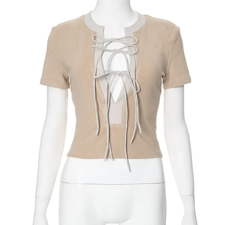Damen elegantes Crop-Top mit raffiniertem Schnürdesign Echo Archiv