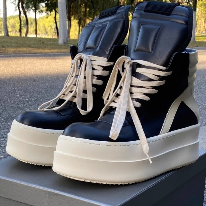 Damen Plateau-High-Top Sneaker-Stiefel mit gepolstertem Schaft und extrahoher Gummisohle – Lioré