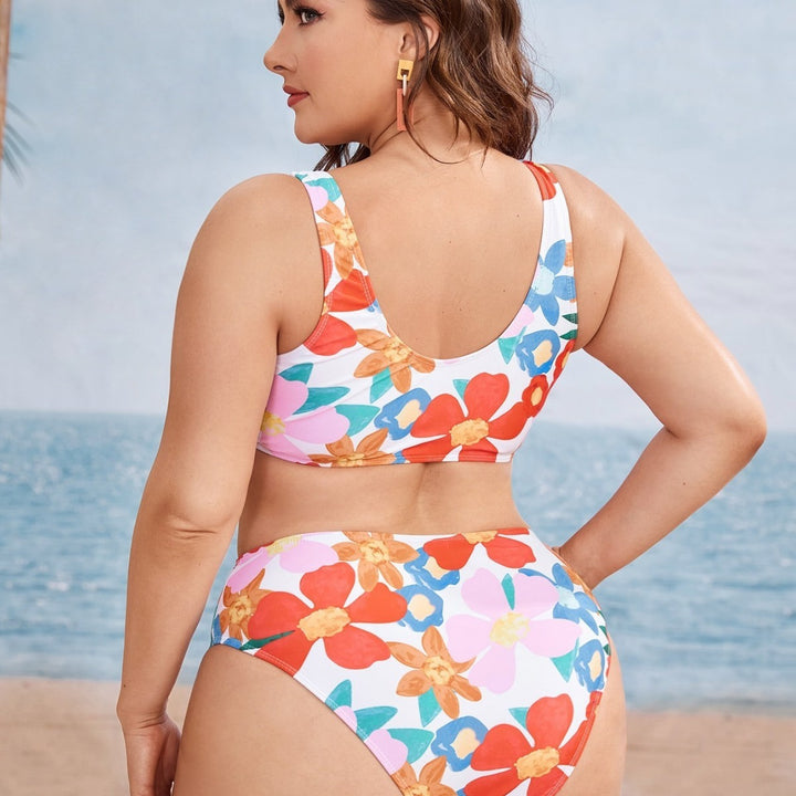 Damen Bikini-Set mit floralem Design und verstellbarem Knoten Echo Archiv