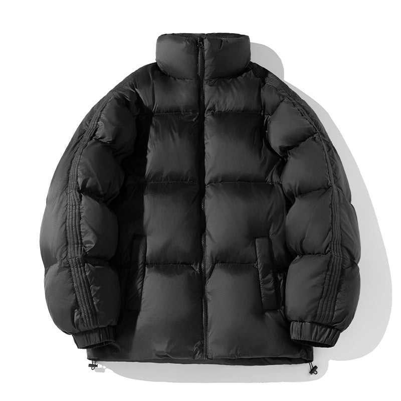Unisex Oversize-Pufferjacke mit hohem Stehkragen, seitlichen Armreißverschlüssen und Kordelzug Echo Archiv