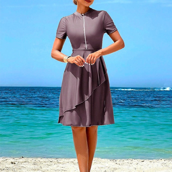 Damen Elegantes Strandkleid mit Rüschen Echo Archiv