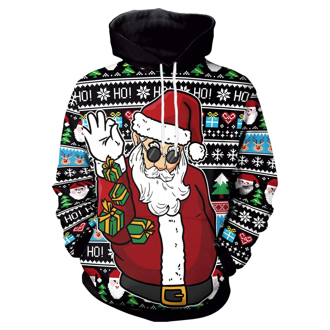Damen Lustiger Kapuzenpullover mit weihnachtlichem DJ-Motiv Echoarchiv