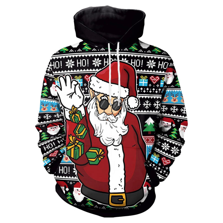 Damen Lustiger Kapuzenpullover mit weihnachtlichem DJ-Motiv Echoarchiv