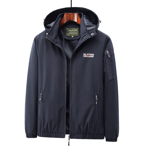 Herren Leichte Softshell-Kapuzenjacke mit wasserabweisender Membran und Ärmeltasche – Taviero