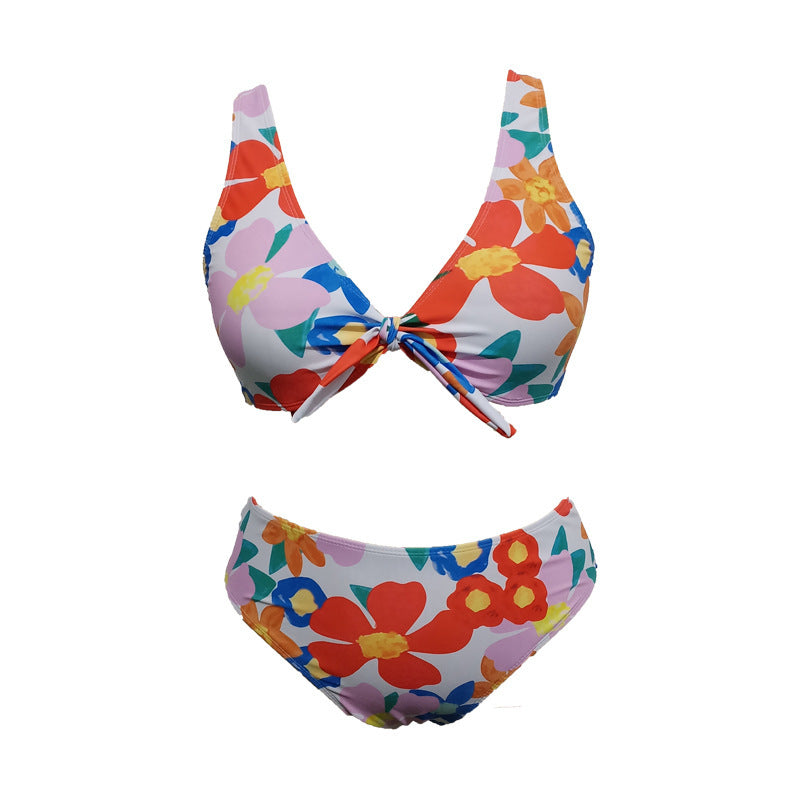 Damen Bikini-Set mit floralem Design und verstellbarem Knoten Echo Archiv