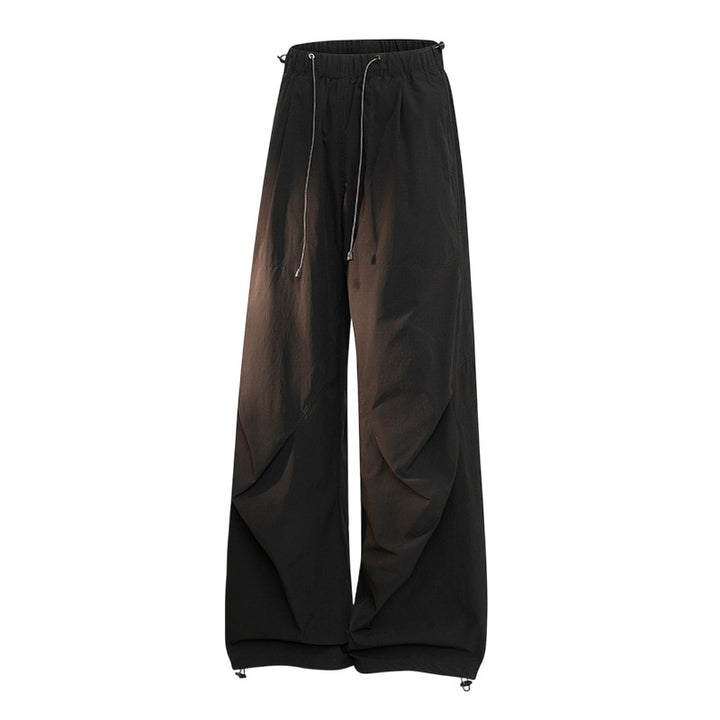 Damen Weite Palazzo-Hose mit Tunnelzugbund, drapierten Falten & verstellbarem Saum Echoarchiv