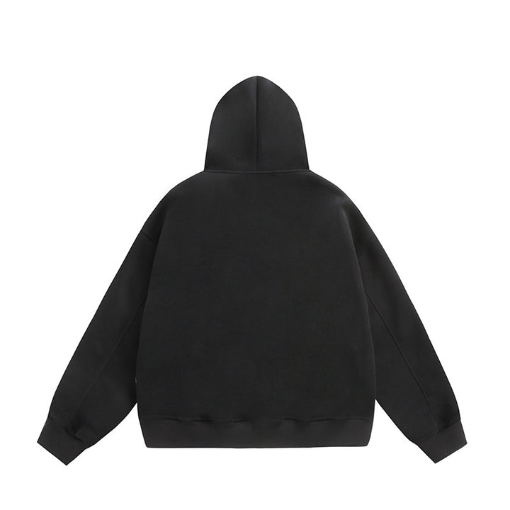 Unisex Oversize Kapuzenpullover mit Perlen‑ und Strassapplikation Echoarchiv