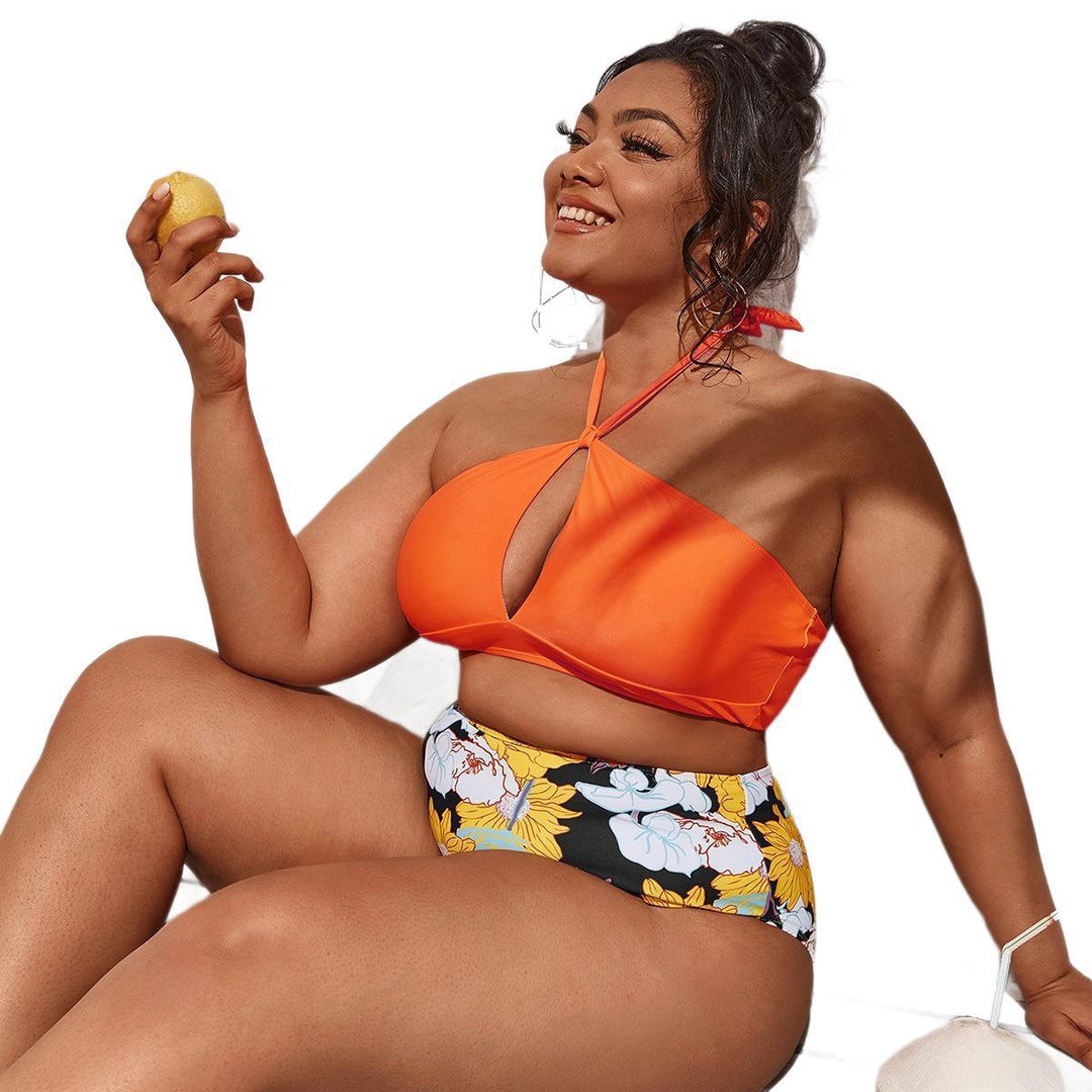 Damen Bikini-Set mit hoher Taille und verspieltem Blumenmuster Echo Archiv