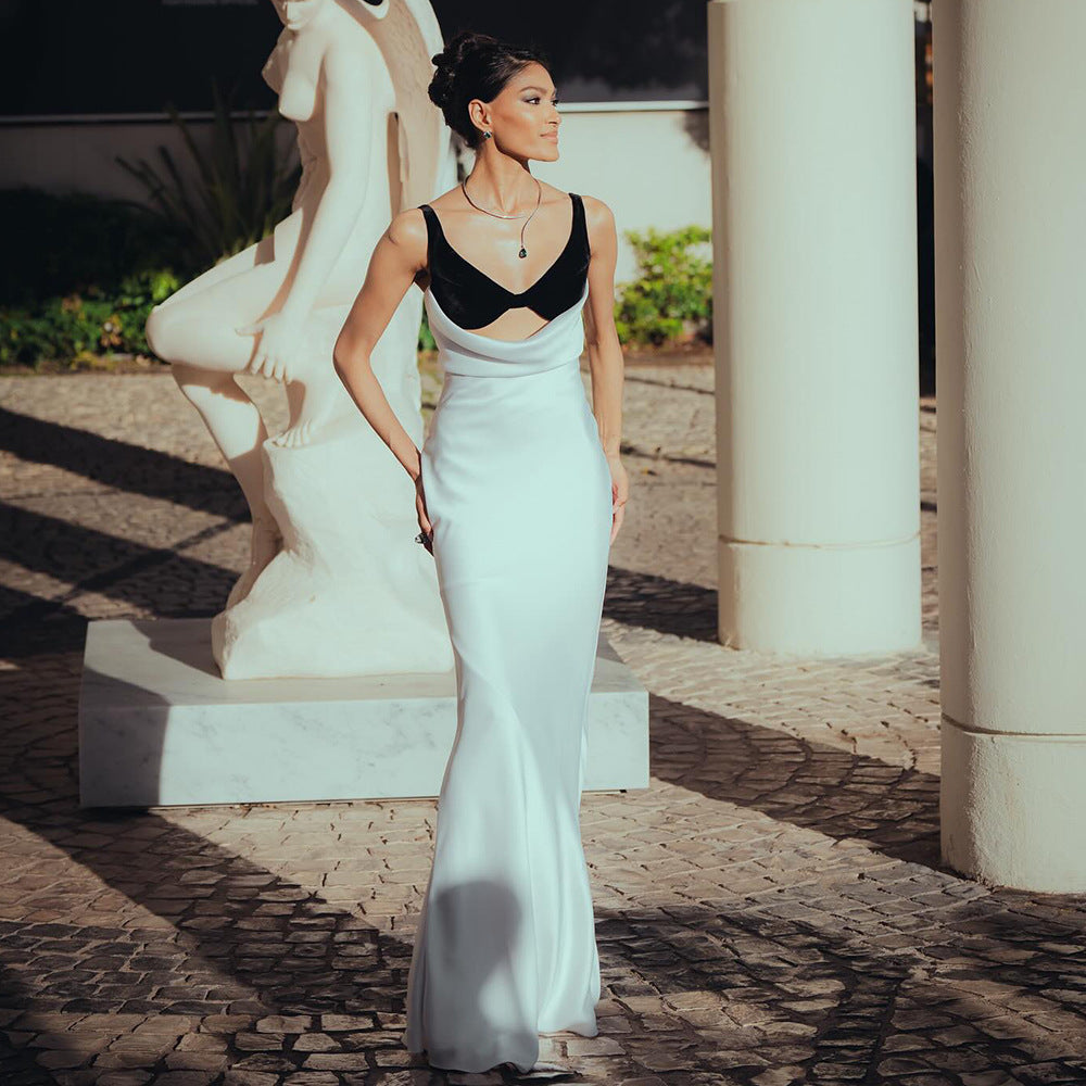 Damen Elegantes langes Kleid mit raffiniertem Bustier-Design und fließendem Rock Echo Archiv