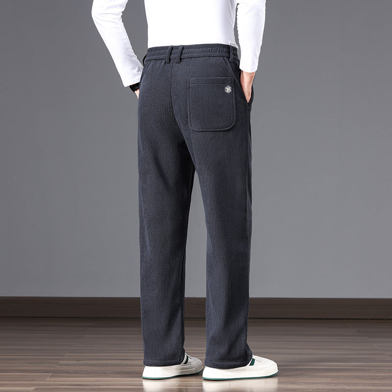 Herren Lässige Relaxed-Fit Baumwoll-Mix Freizeithose mit Kordelzug und geradem Bein Echo Archiv