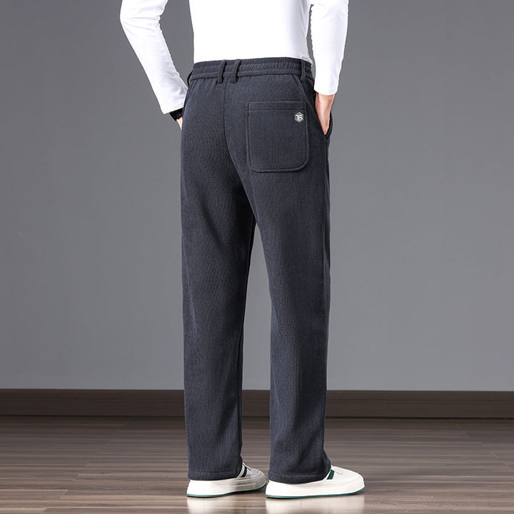 Herren Lässige Relaxed-Fit Baumwoll-Mix Freizeithose mit Kordelzug und geradem Bein Echo Archiv