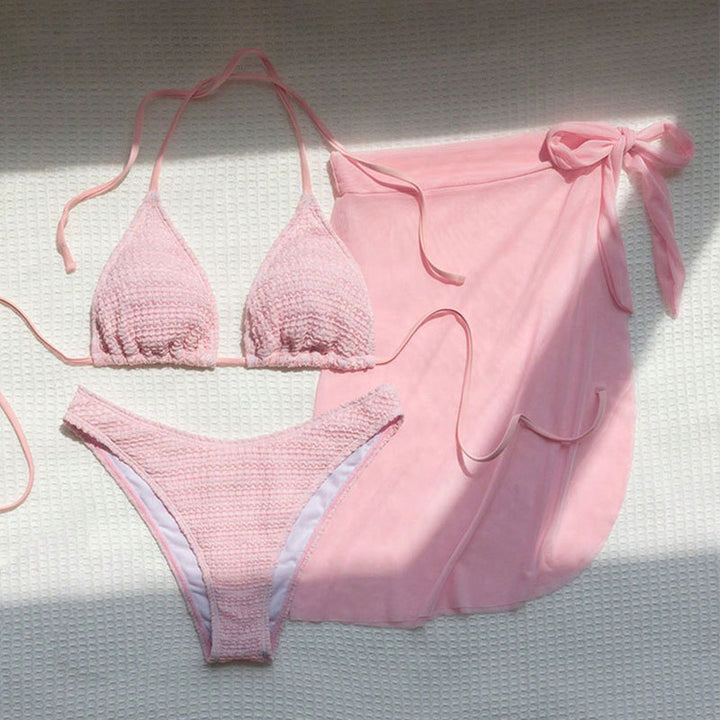 Damen Bikini-Set mit gehäkeltem Oberteil und elegantem Wickelrock Echo Archiv