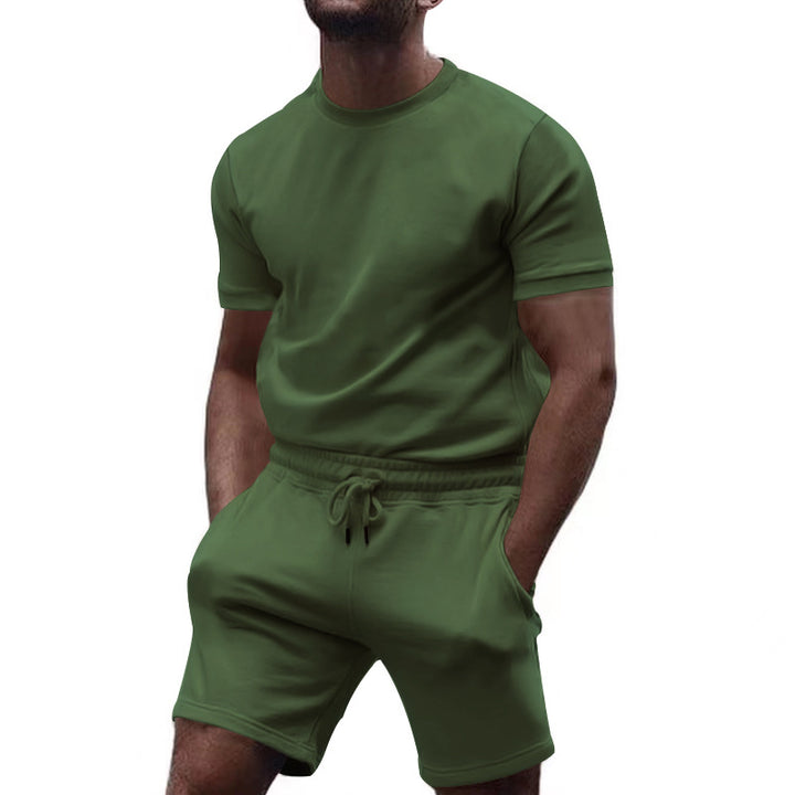 Herren sportliches T-Shirt und Shorts-Set aus atmungsaktivem Material mit elastischem Bund Echoarchiv