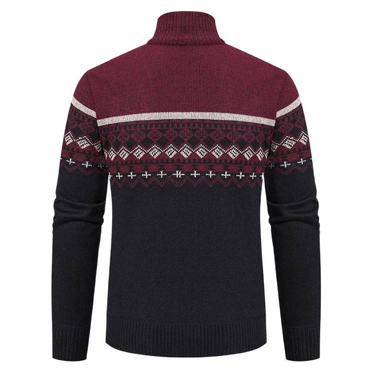 Herren Strickjacke mit Stehkragen und Norweger-Muster Echoarchiv