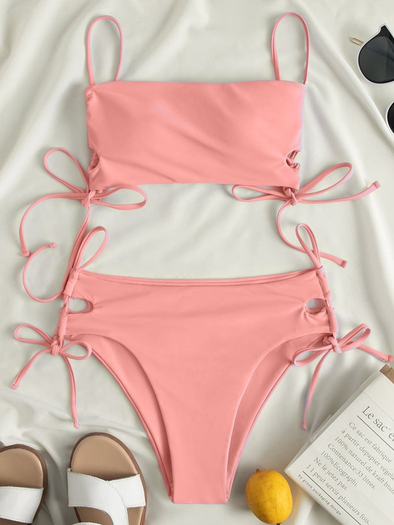 Damen Zweiteiler Bikini Set mit modischen Schnürdetails Echo Archiv